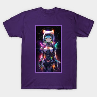 Anime Sci-Fi Cat Girl | Quality Anime Girl Artwork | Manga Girl Anime Art T-Shirt